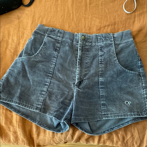 OP Pants - Vintage OP Blue/Grey High Waist Corduroy Shorts